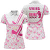 Custom Personalized Pink Flamingo Pattern Golf Clubs Polo Shirt For Women Custom Swing, Swear, Drink, Repeat Nqs7757
