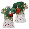 Custom Christmas Santa Playing Golf Womens golf polo shirts Custom Christmas golf outfit For Women Golf Gifts NQS8208