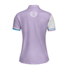 Women Polo Shirt - Bluebonnet With Purple Stripe Golf Short Sleeve Women Polo Shirt, White And Purple Texas Golf Shirt For Ladies