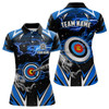 Custom Archery 3d Target Blue Jersey For Women Custom Name Archery Polo Shirts Team League Archery Shirts TDM1025