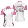 Pink Leopard Argyle Pattern Women Polo Shirt, I'm Not Swearing I'm Using My Golf Words Golf Short Sleeve Women Polo Shirt, Cool Gift For Female Golfers'
