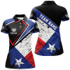 Custom Personalized Billiard Texas Flag Vintage Style Women Polo Shirt, Patriotic Texas Billiard Pool Shirts TDM0940