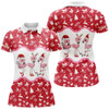 Custom Red And White Christmas Pattern Womens Golf Polo Shirt Custom Flamingo Christmas Polo Shirts For Women Nqs6785