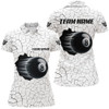 Custom 8 Ball Pool Magic White Crack Pattern Personalized Women Billiard Polo Shirt, Unique Billiard Shirts TDM1076