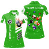 Custom Personalized Green 3D Billiard Balls Women Polo Shirts Custom Name Billiard Team League Jerseys TDM1163