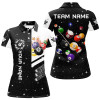 Custom Personalized Black 3D Billiard Balls Women Polo Shirts Custom Name Billiard Team League Jerseys TDM1160