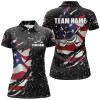 Custom American flag black grunge pattern golf clubs Womens golf polo shirts custom ladies golf tops NQS7227