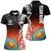Custom Personalized 3D Target Archery Red Galaxy Pattern Women Polo Shirts, Team League Archery Jerseys TDM1084