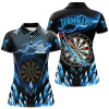 Custom Personalized Blue Icy Dartboard Lightning Women Darts Polo Shirts Custom Darts Team League Jersey TDM1513