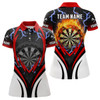 Custom Thunder Lightning Red Womens Dart Polo Shirt Custom Flame Dart Shirt For Women Dart Jersey LDT1004