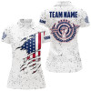 Custom Personalized Grunge US Archery Women Polo Shirts, Patriotic American Flag Shirts For Archers TDM0962
