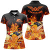 Custom Personalized Billiard Balls In Fire Polo Shirts For Women Custom 3D Printed 8 Ball Pool League Shirts TDM0578
