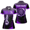 Custom Personalized Darts Fire Arrow Women Dart Polo Shirts Custom Flame Dart Shirt Darts Jersey | Purple TDM1409
