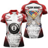Custom Personalized Billiard Balls And Cue Red Grunge Style Women Polo Shirts Custom Billiard Jerseys Sport TDM1167