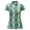 Custom Women Golf Polo Shirts Custom Green Argyle Pattern Golf Clothes For Ladies, Unique Golf Gifts Nqs7699