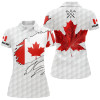 Custom Personalized Canadian Flag Patriotic Golf White Women Golf Polo Shirts Custom Golf Gift For Ladies Nqs7663