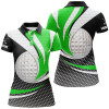 Custom Green Black Womens Golf Polo Shirts Custom Golf Balls Golf Outfit For Ladies, Top Golf Gifts TDM1853