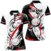Custom Black and white retro Womens golf polo shirts custom cool golf shirts, golfing gifts | Red NQS7156