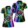 Custom Personalized Archery Colorful Thunder Lightning Women Polo Shirts Custom Archery 3d Target Shirts TDM1082