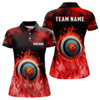 Custom Personalized Red Flaming Target Archery 3D Polo Shirts For Women, Fire Bow And Arrow Archery Jerseys VHM0987