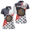 Custom Personalized American Flag Womens Darts Polo Shirts Custom Dart Shirts For Women Dart Team Jerseys VHM1109