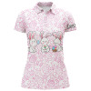 Custom Pink Easter bunny eggs pattern golf shirt custom name Womens golf polo shirts, golf shirts for women NQS4923