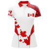 Custom Women Golf Polo Shirts Canadian Flag Custom Patriotic Red Maple Leaf Golf Shirt For Ladies Golf Wears Nqs7169