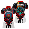 Custom Archery Target Board On Flame Personalized Name Archery Polo Shirts For Women, Gifts For Archers TDM0610