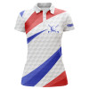 Custom Red, White And Blue Golf Shirts Custom Name Womens Golf Polo Shirts,Patriotic Golf Tops For Women Ttv116