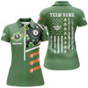 Custom St Patrick's Day American Flag Custom Women Billiard Polo Shirts, Green Patrick Billiard Shirts TDM0986