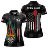 Custom Flame Darts American Flag Womens Darts Polo Shirt Custom Patriotic Dart Jerseys For Women LDT1008