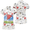 Custom Flamingo Golfer Polo Shirt Pink Flamingo Golf Shirts For Women Funny Golf Shirts Golf Gifts LDT0554
