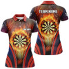 Custom Orange Fire Flame Sports Womens Darts Polo Shirt Custom Darts Shirt For Men Dart Jerseys LDT1445