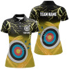 Custom Archery 3d Target Thunder Lightning Polo Shirts For Women, Best Archery Team Shirts |Yellow TDM0738
