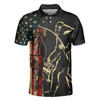 Vintage Bigfoot American Flag Fishing Men Polo Shirt, Fishing And Beer Make Me Happy Shirt For Men, Gift For Fishing Lovers