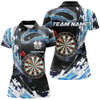 Custom Personalized Blue Waves 3D Dart Board Polo Shirts Custom Dart Shirts For Women Dart Jerseys TDM1188
