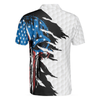 Skull American Ripped Golf Polo Shirt, White American Flag Polo Shirt, Patriotic Golf Shirt For Men - Perfect Gift For Men, Golfers