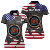 Custom Retro Archery 3d Target Personalized US Flag Polo Shirts For Women, Patriotic Archery Jerseys Shirts TDM0708