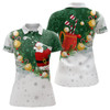 Custom Santa Playing Golf Christmas Pattern Womens golf polo shirts Custom Golf Outfit For Women Golf Gifts NQS8207