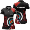 Custom Personalized 3D Targets Archery Polo Shirts For Women, Custom Red Black Arrows Archery Team Shirts VHM0799