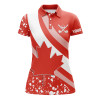 Custom Womens Golf Polo Shirts Red Canada Flag Maple Leaf Custom Team Golf Shirts, Canadian Patriot Golf Tops Nqs7160
