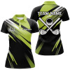 Custom Green And Black Womens Golf Polo Shirts Custom Golf Ball Clubs Golf Attire For Women, Golfing Gifts Nqs7531