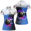 Custom Personalized Billiard 8 Ball & 10 Ball Grunge Style Custom Women Polo Shirt, Billiard Attire Jerseys TDM1396