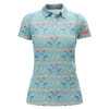Custom Womens Golf Polo Shirt Custom Blue Christmas Flamingo Pattern Golf Shirt For Women, Christmas Gifts Nqs6652