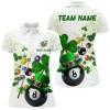 Custom 3D Billiard Balls Luckiest Shamrock Women Billiard Polo Shirts Custom St Patrick Day Billiard Shirts TDM1108