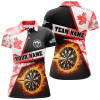 Custom Personalized Darts Flame Canada Flag Smoke Women Polo Shirts Custom Dart League Shirts, Darts Jerseys TDM1259