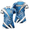 Custom Personalized Blue Jerseys Darts Board 3D Women Darts Polo Shirts Custom Team League Darts Shirts TDM1439