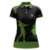 Custom Black And Green Womens Golf Polo Shirts Custom Golf Attire For Women, Golf Gifts For Team Ladies Nqs7580