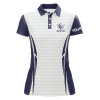 Custom Blue Navy And White Golf Ball Womens Golf Polo Shirts Custom Golf Clothing For Women, Gifts For Ladies Nqs7871
