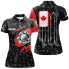 Custom Retro Canada Flag Crack Golf Balls Custom Women Golf Polo Shirts, Patriotic Golf Shirts For Ladies TDM1890